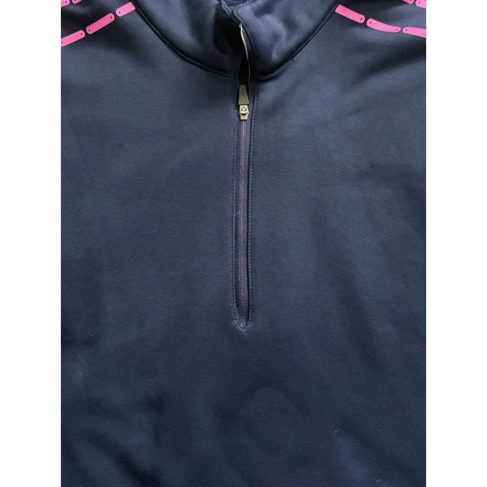 Nike Therma-FIT Victory 1/2-Zip Golf Pullover Navy Blue Pink Stitching Size‎ L